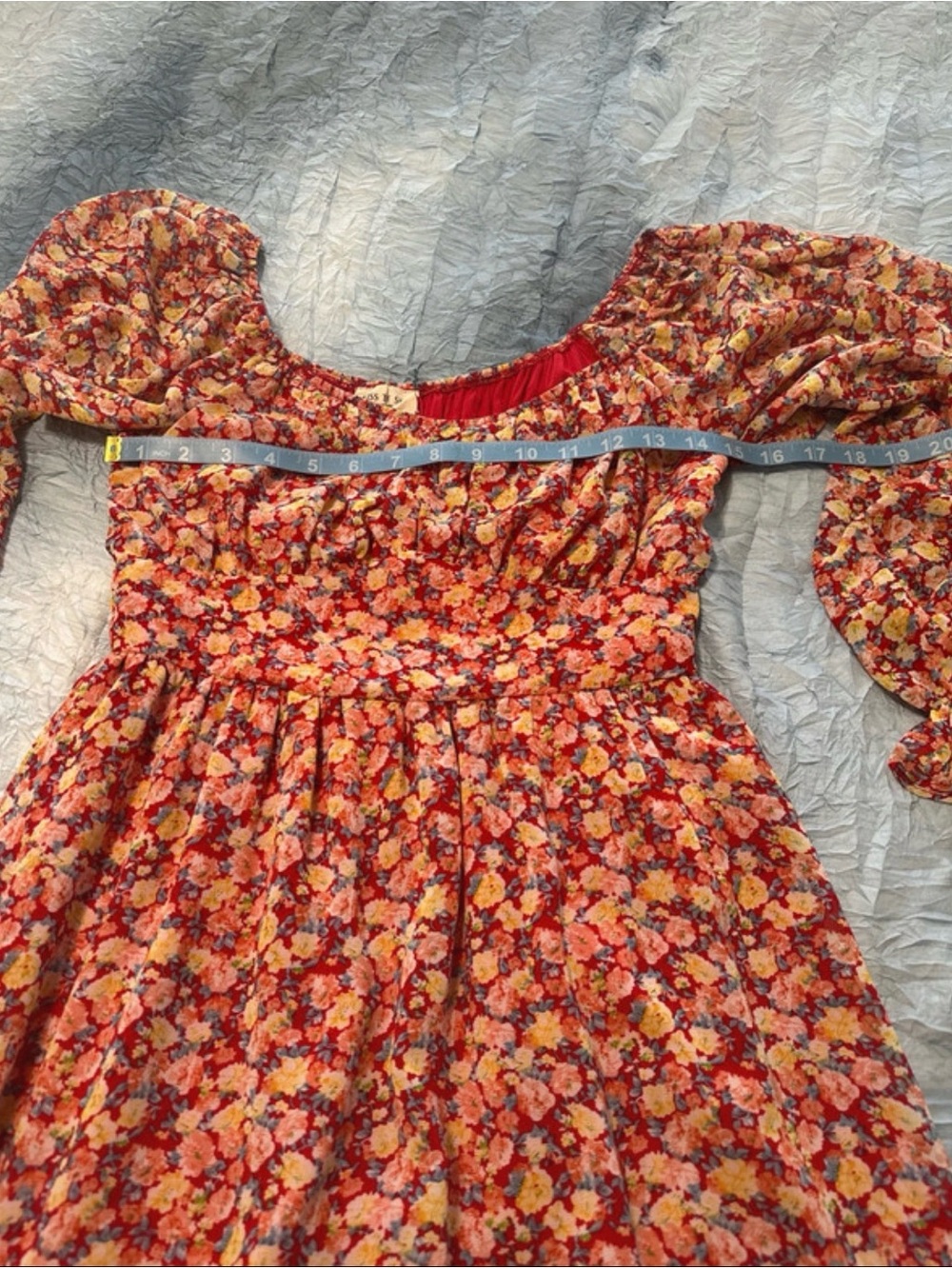 Floral Ruffle Dress - Red Multi - Picture 5 of 9